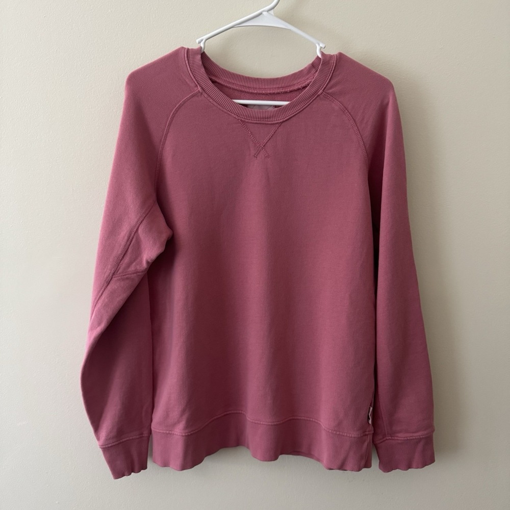 Pact Organic Cotton Crew Neck Sweatshirt Women's Large Dusty Rose Pink